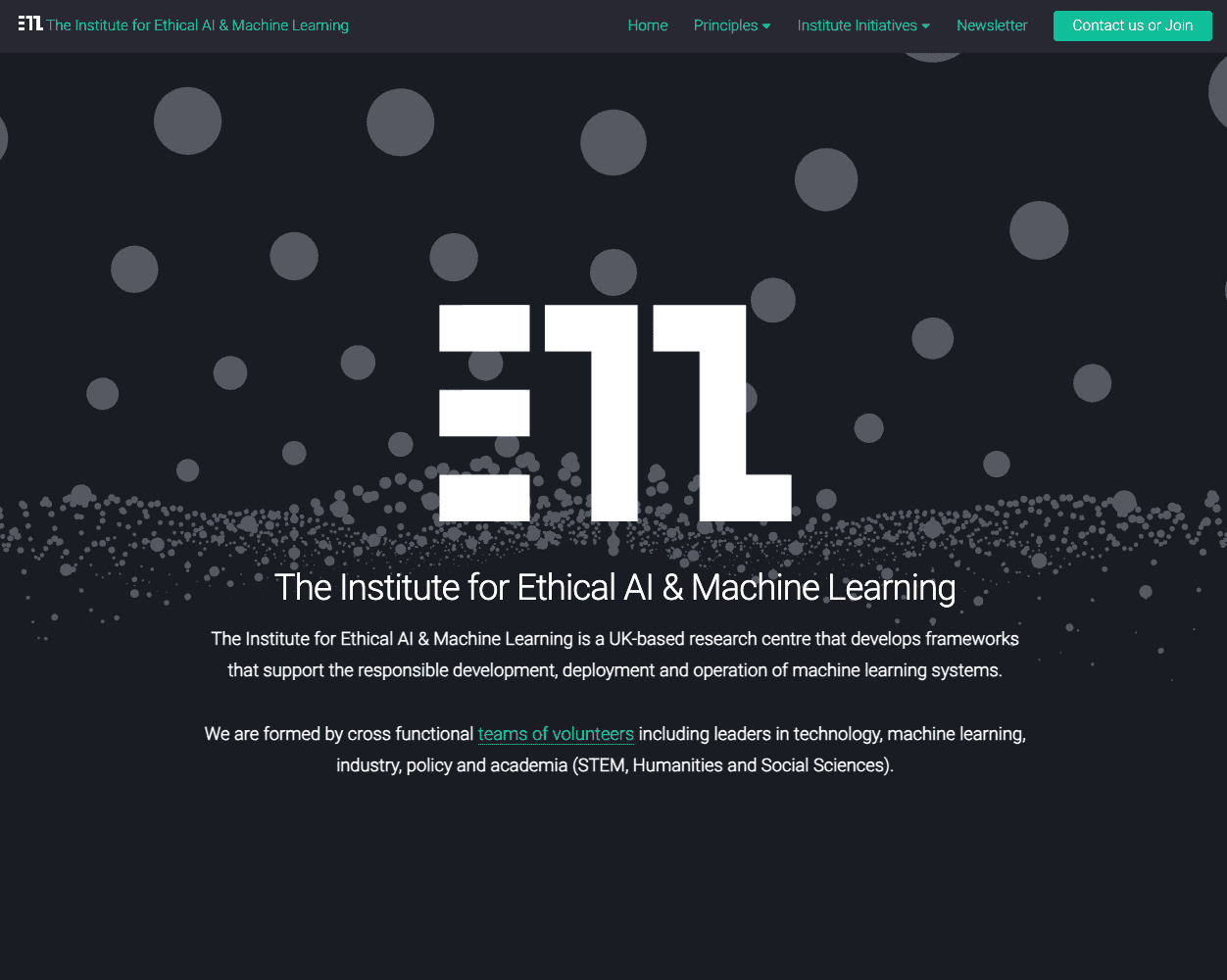 Screenshot of The Institute for Ethical AI & Machine Learning Website