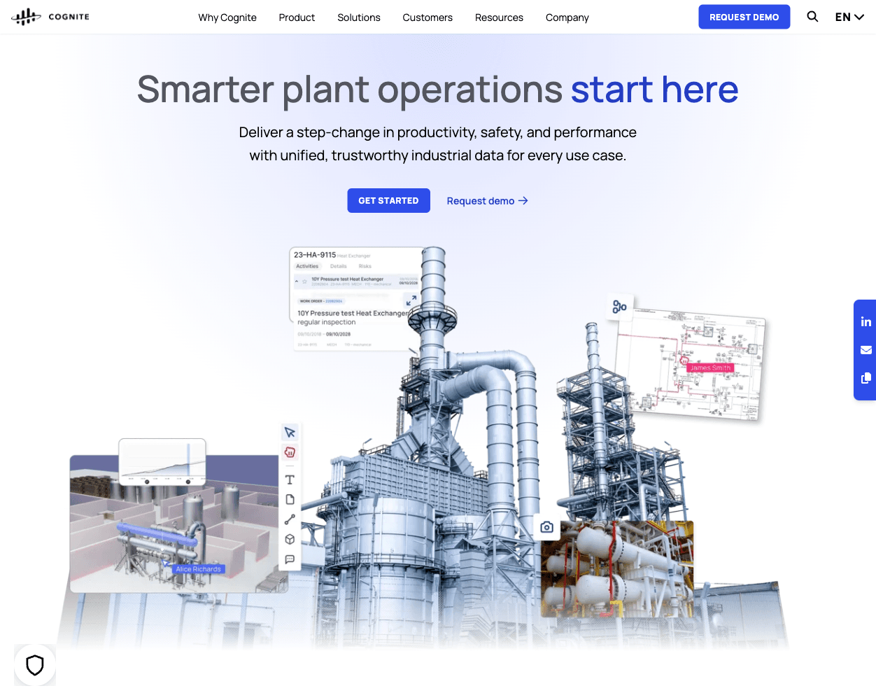 Screenshot of Cognite Website