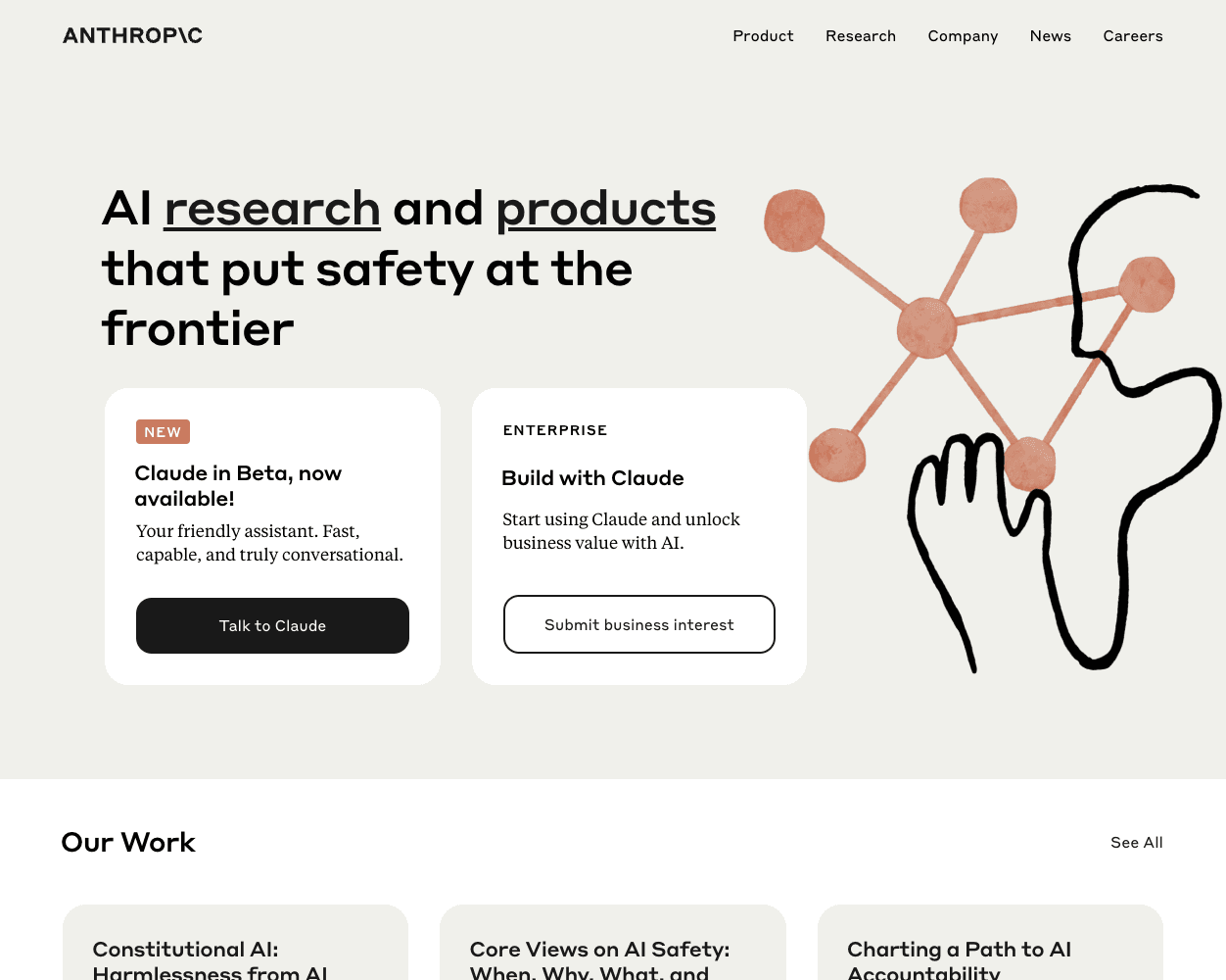 Screenshot of Anthropic Website