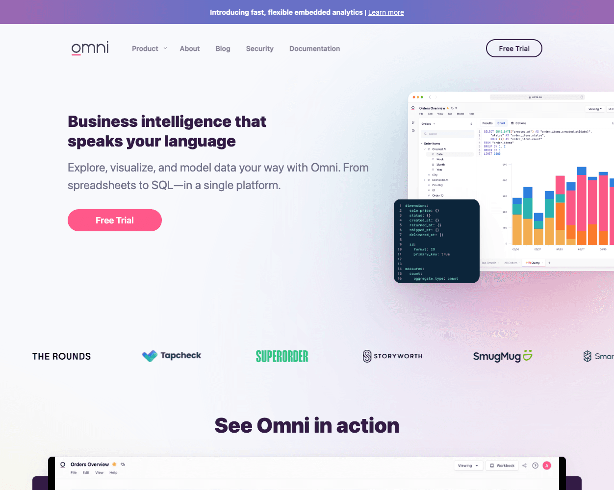 Screenshot of Omni Website