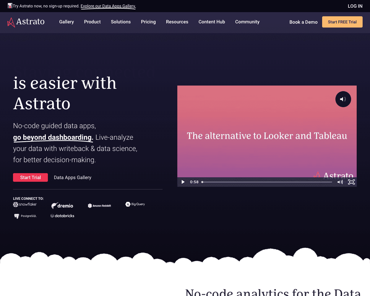 Screenshot of Astrato Website