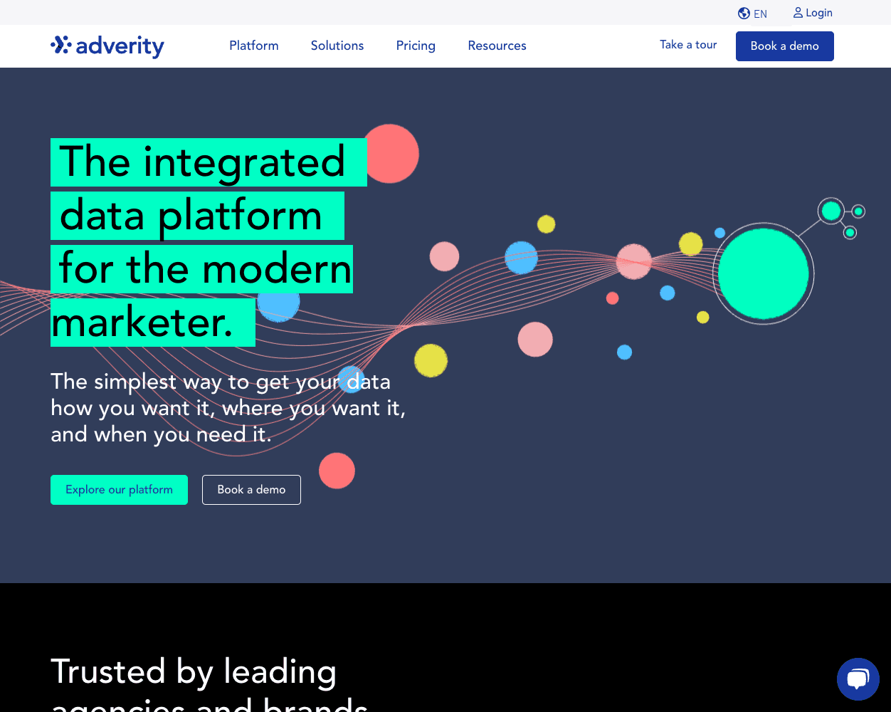 Screenshot of Adverity Website