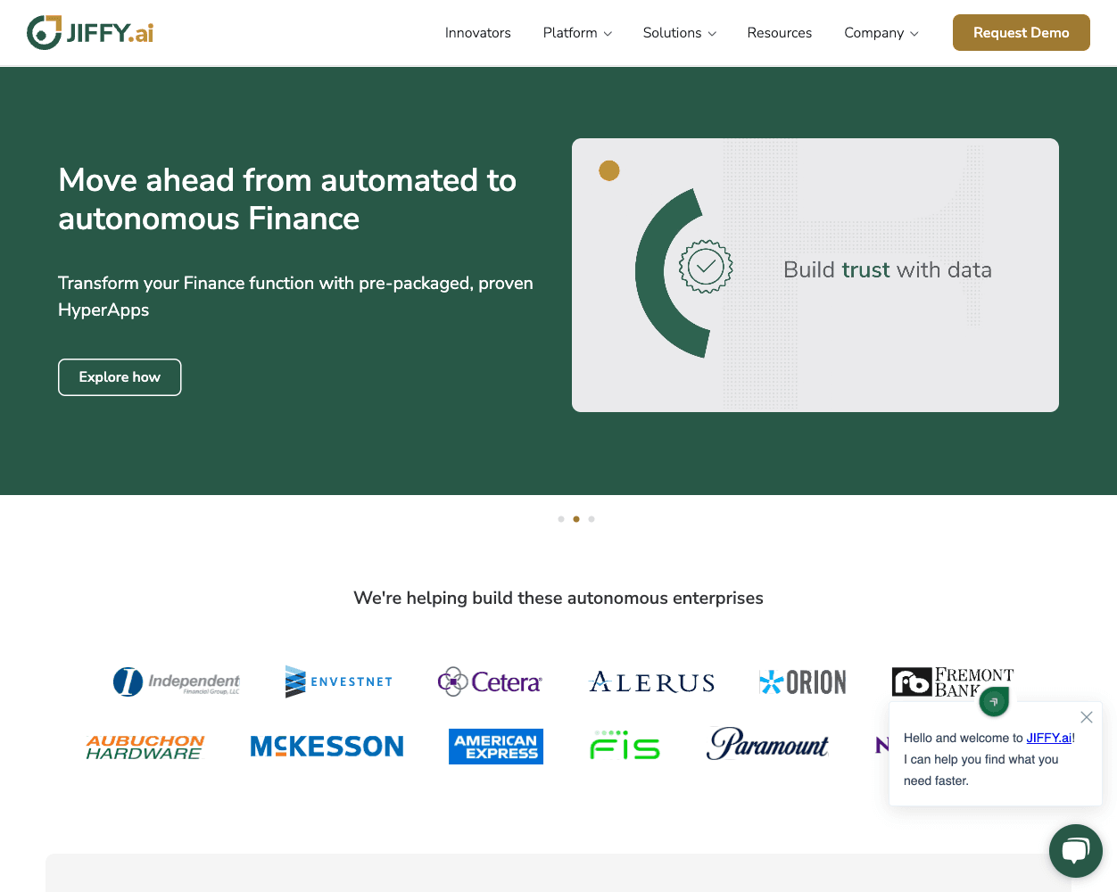 Screenshot of JIFFY.ai Website