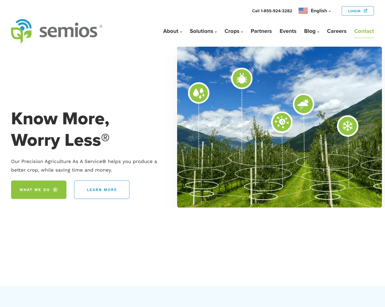 Screenshot of Semios Website