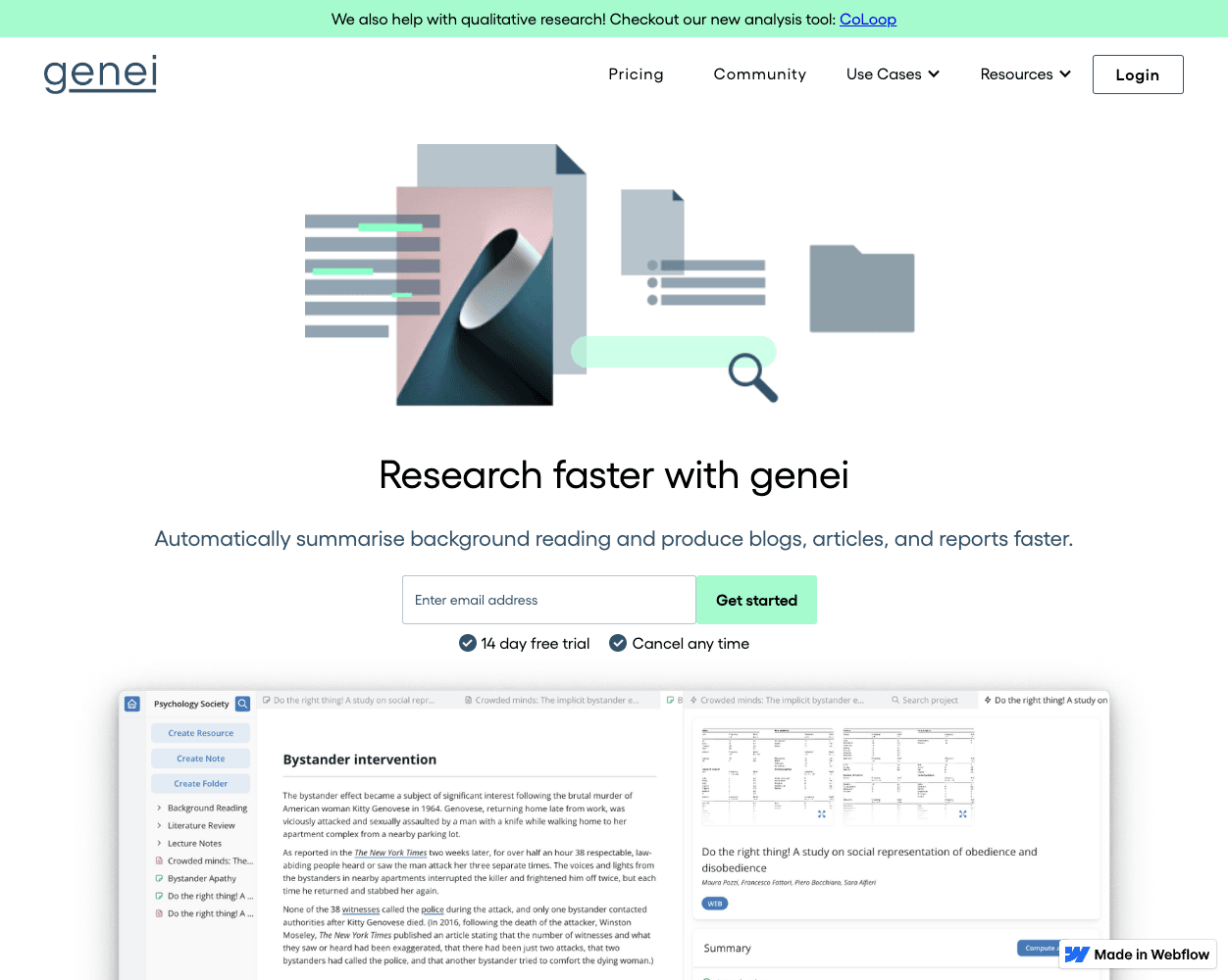 Screenshot of Genei Website