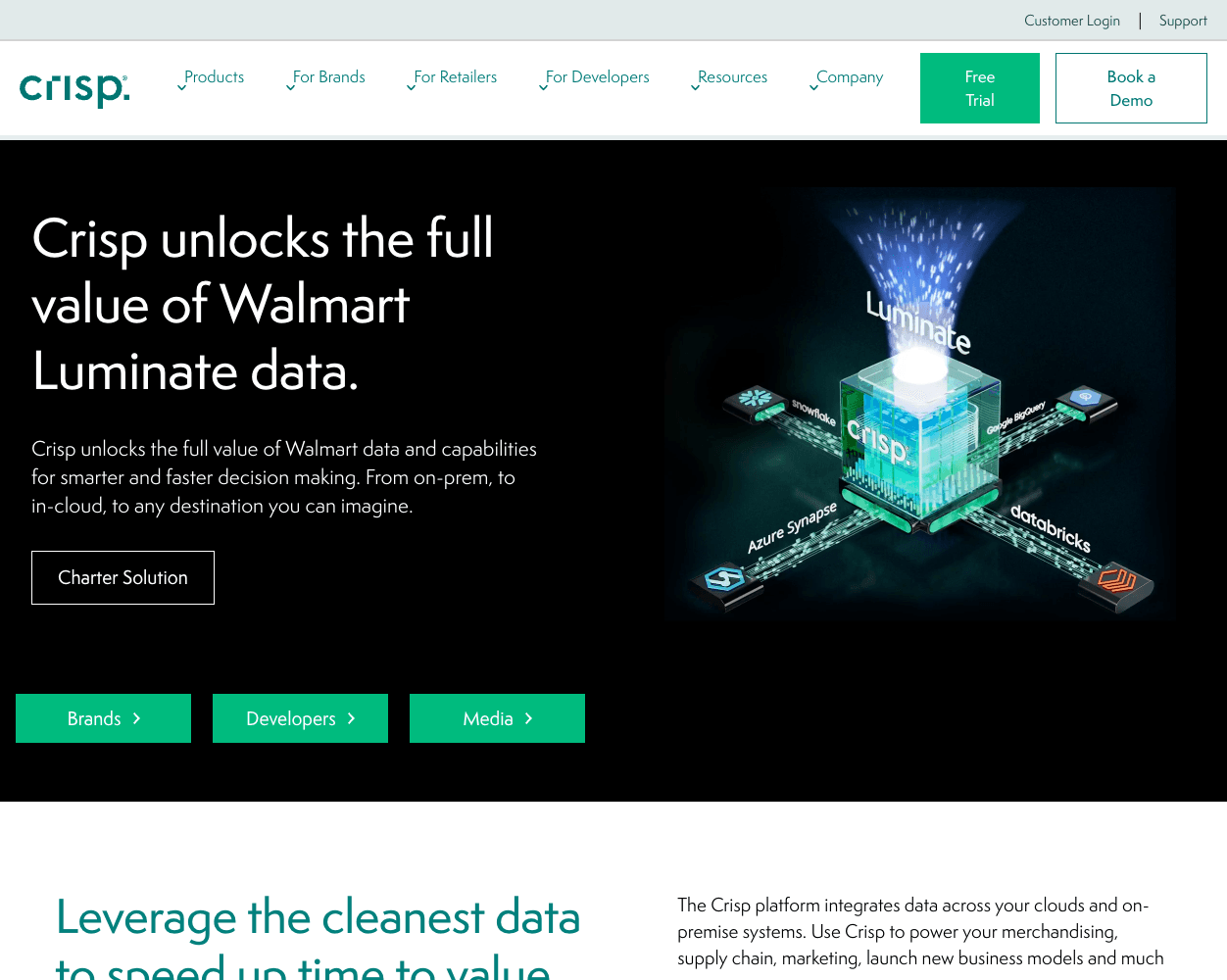 Screenshot of Crisp Website