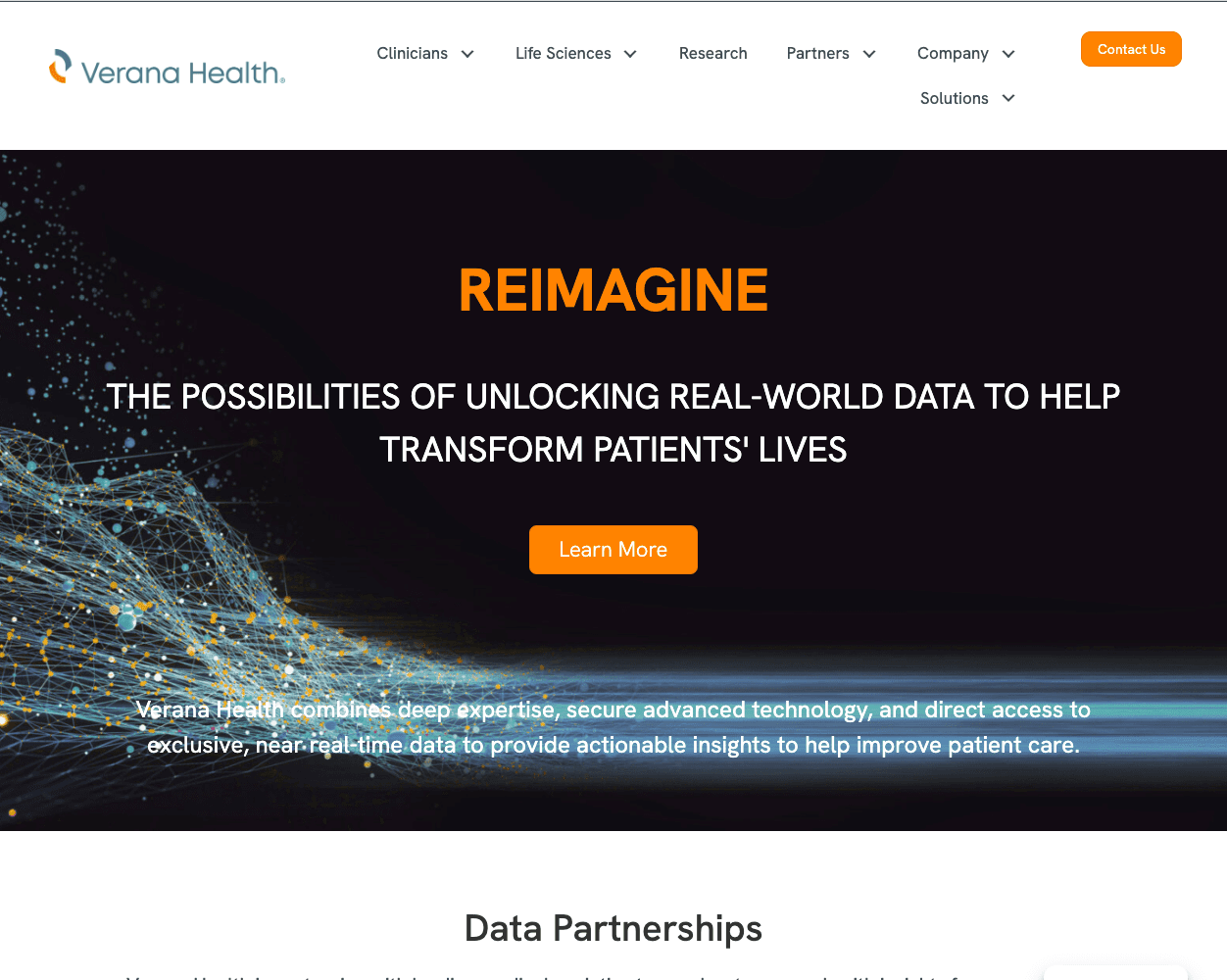 Screenshot of Verana Health Website