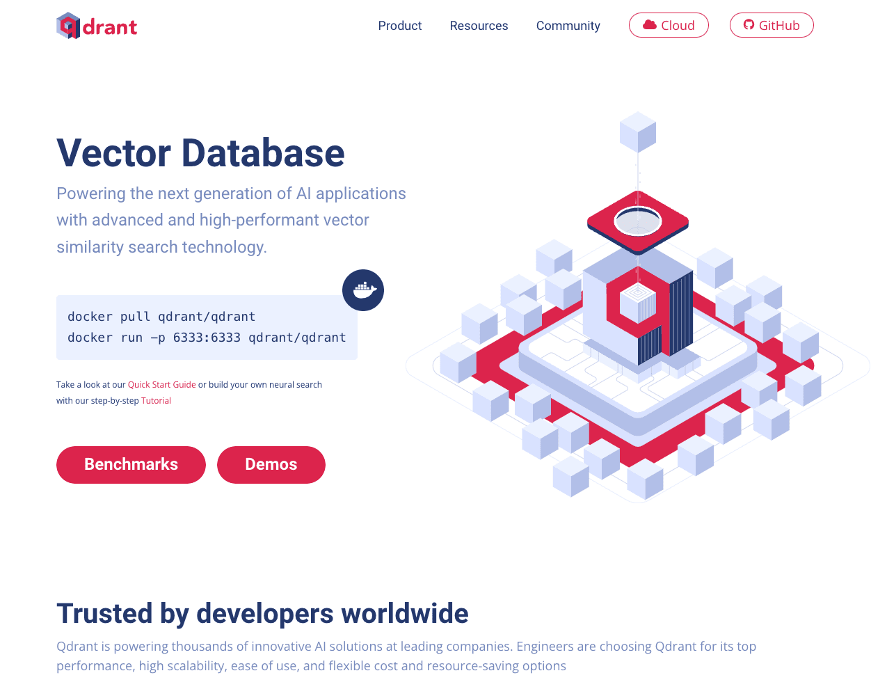 Screenshot of qdrant Website