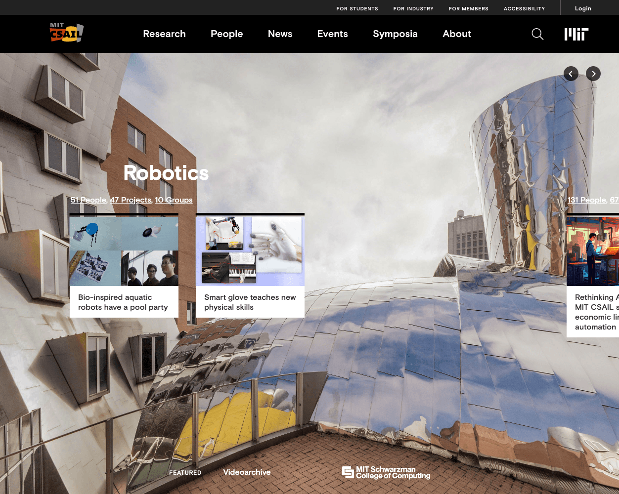 Screenshot of MIT Csail Website
