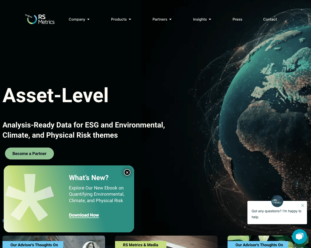 Screenshot of RS Metrics Website