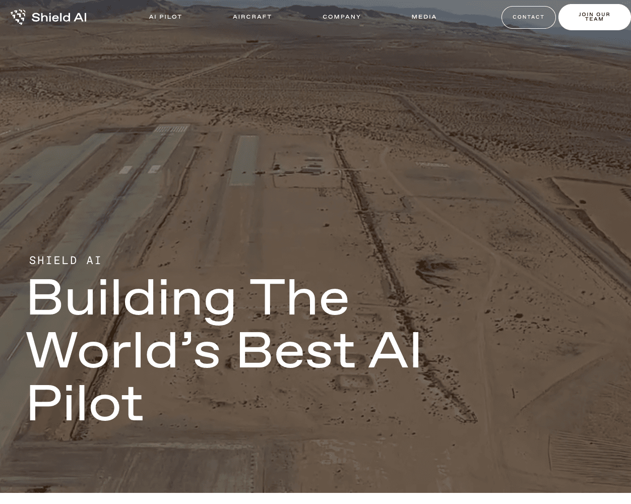 Screenshot of Shield AI Website