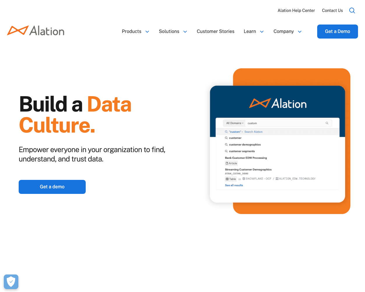 Screenshot of Alation Website