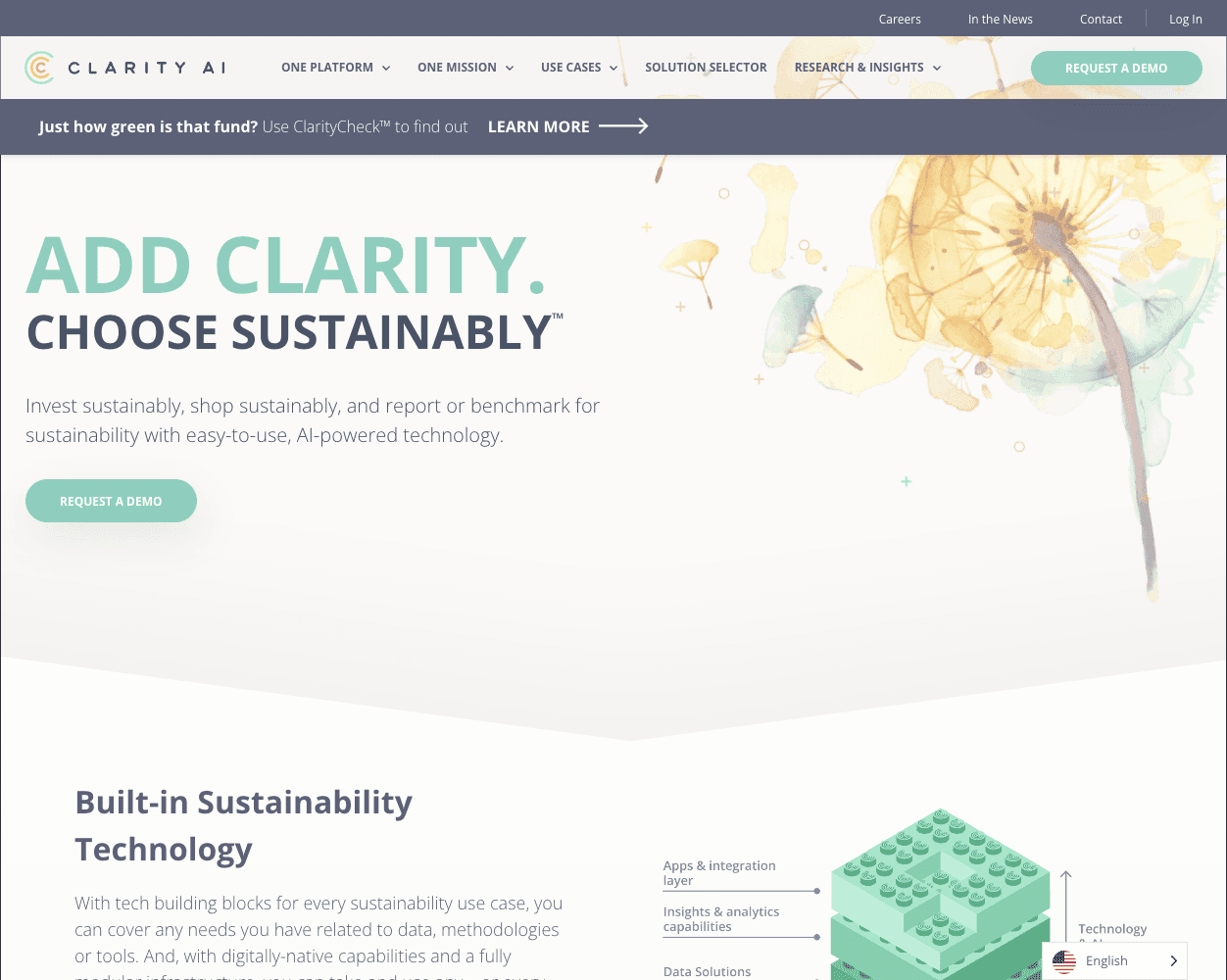 Screenshot of Clarity AI Website