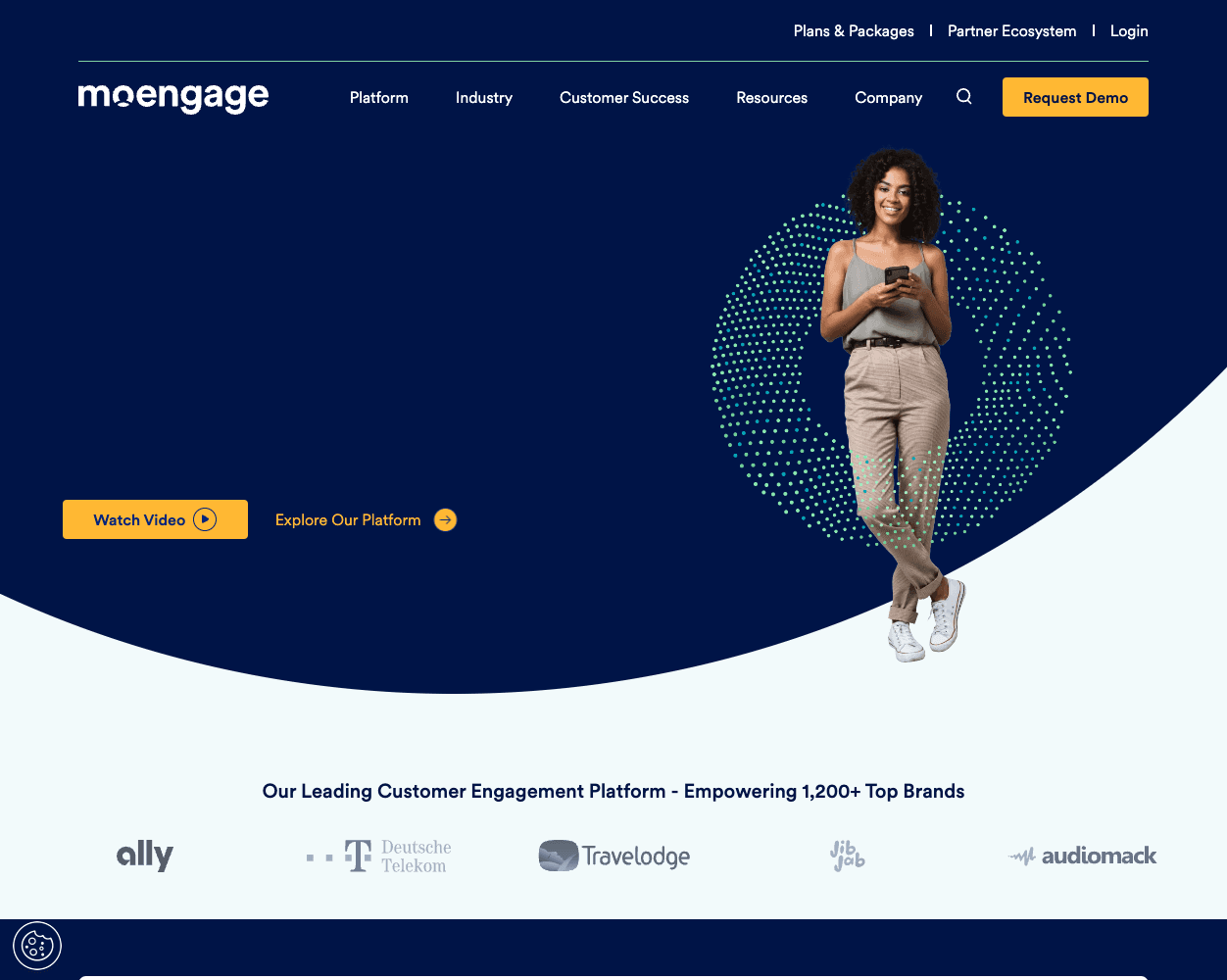 Screenshot of Moengage Website