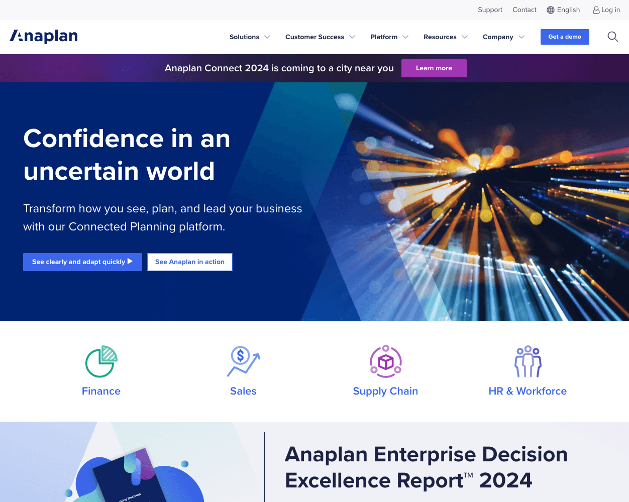 Screenshot of Anaplan Website