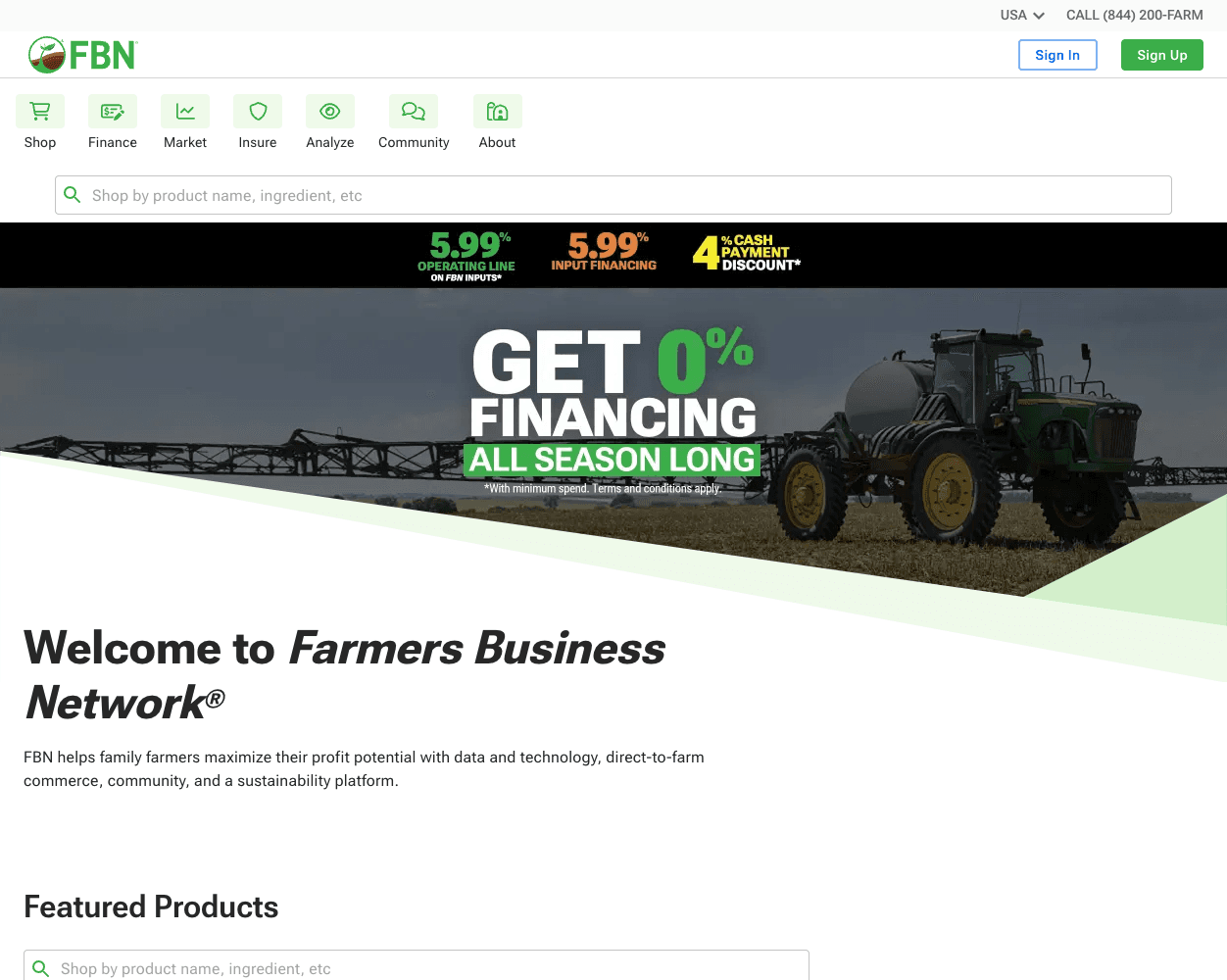 Screenshot of Farmers Business Network Website