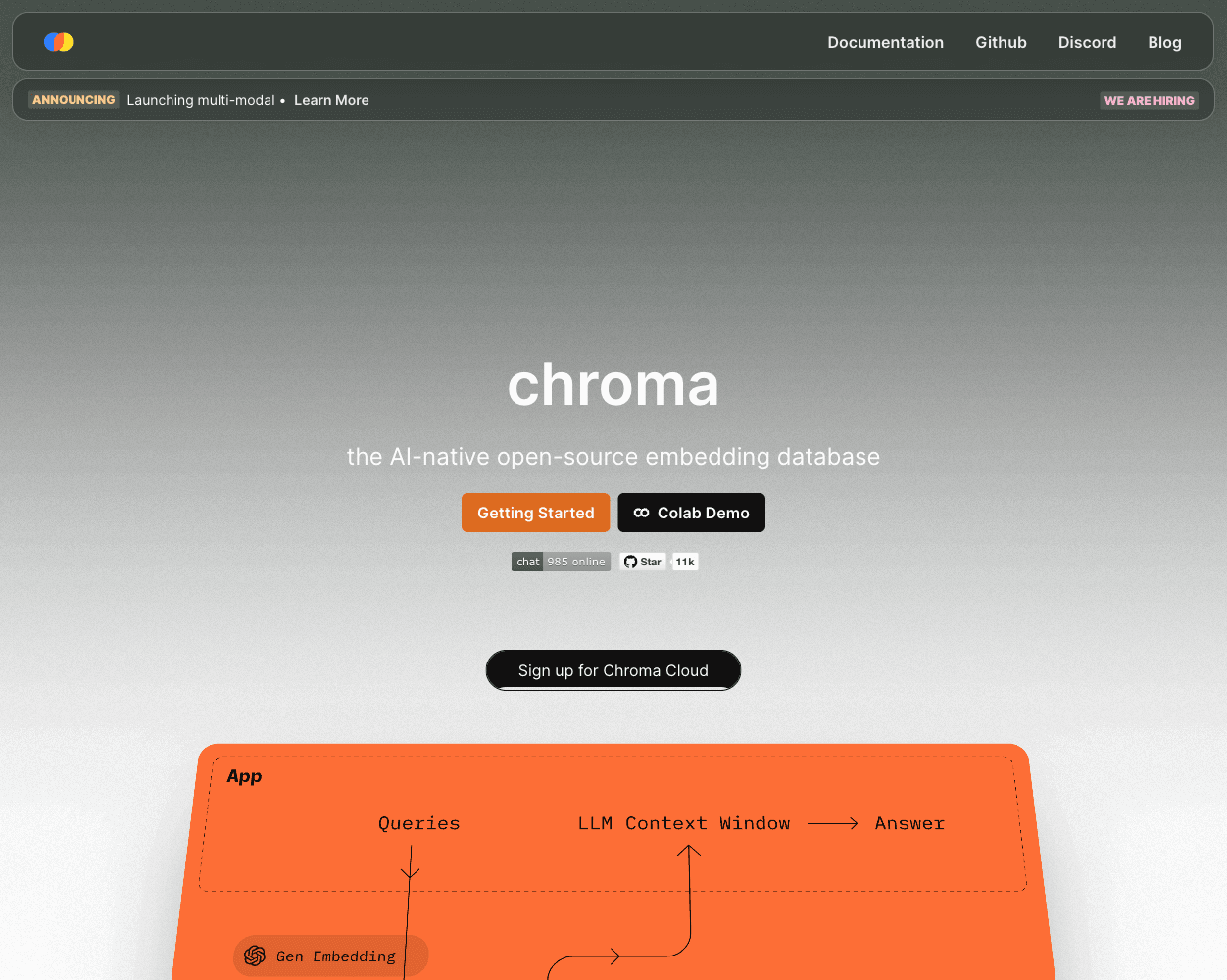 Screenshot of Chroma Website