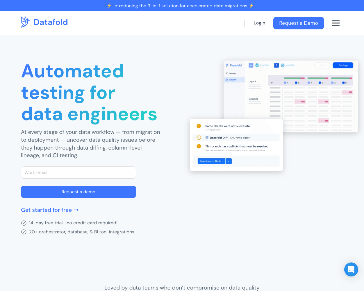 Screenshot of Datafold Website