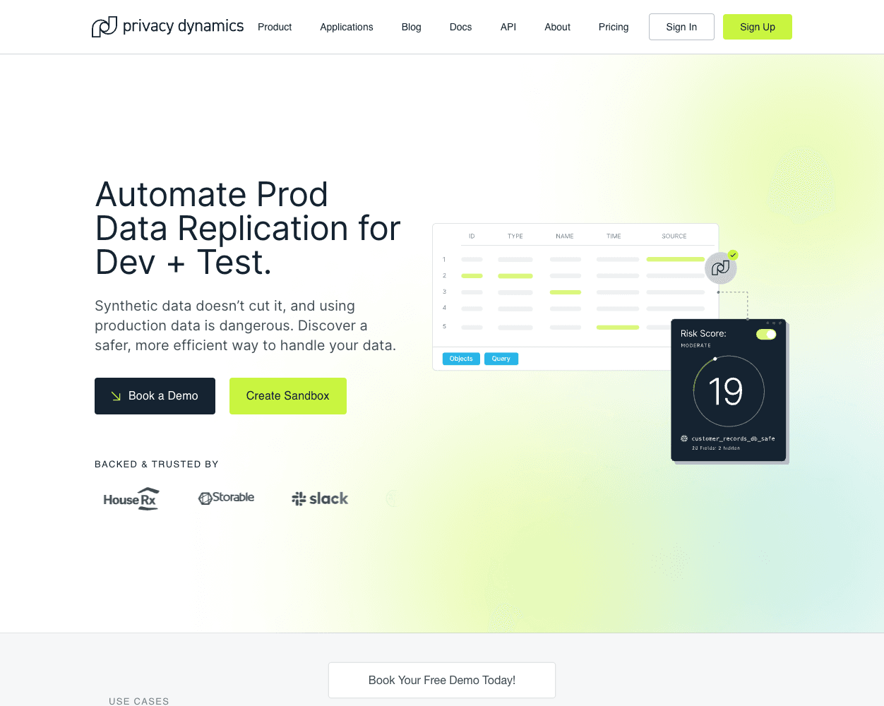 Screenshot of Privacy Dynamics Website