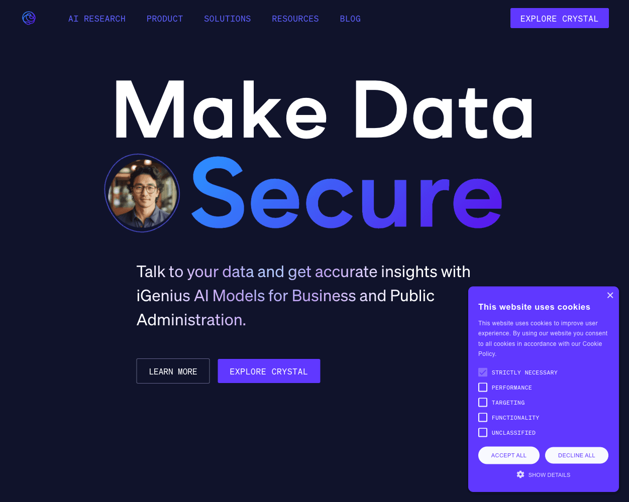 Screenshot of iGenius Website