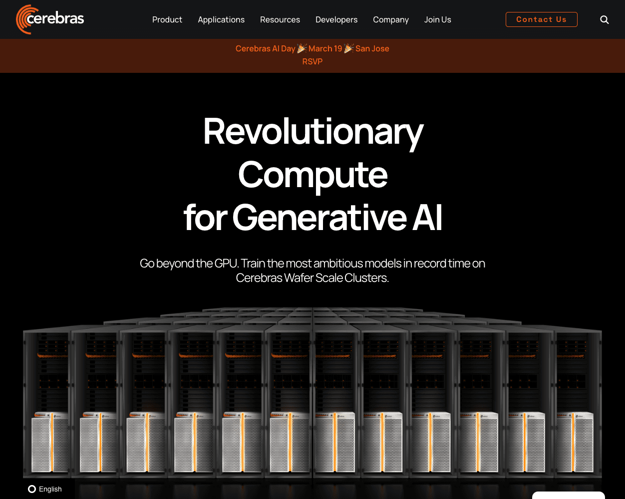 Screenshot of Cerebras Website