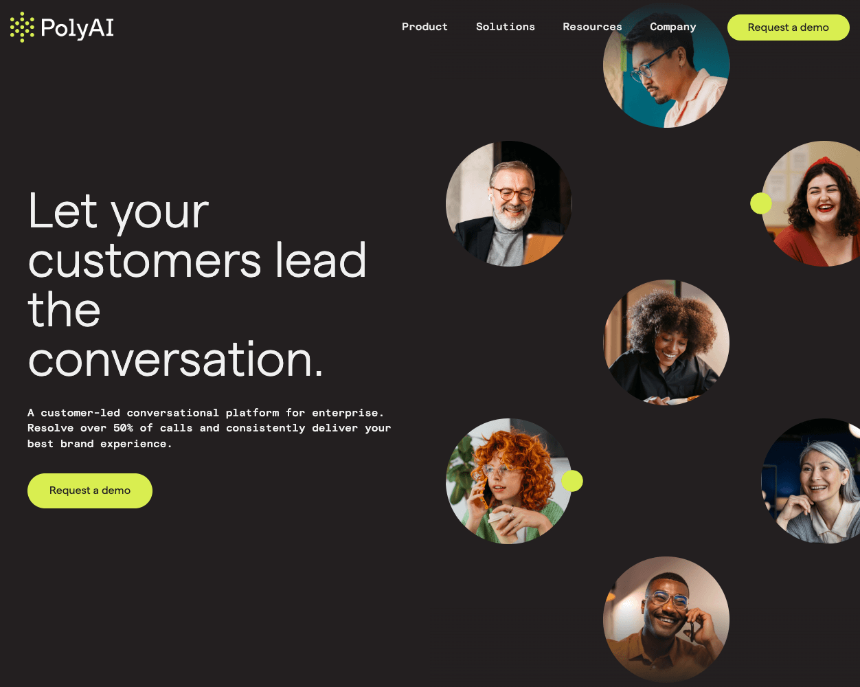 Screenshot of Poly.ai Website