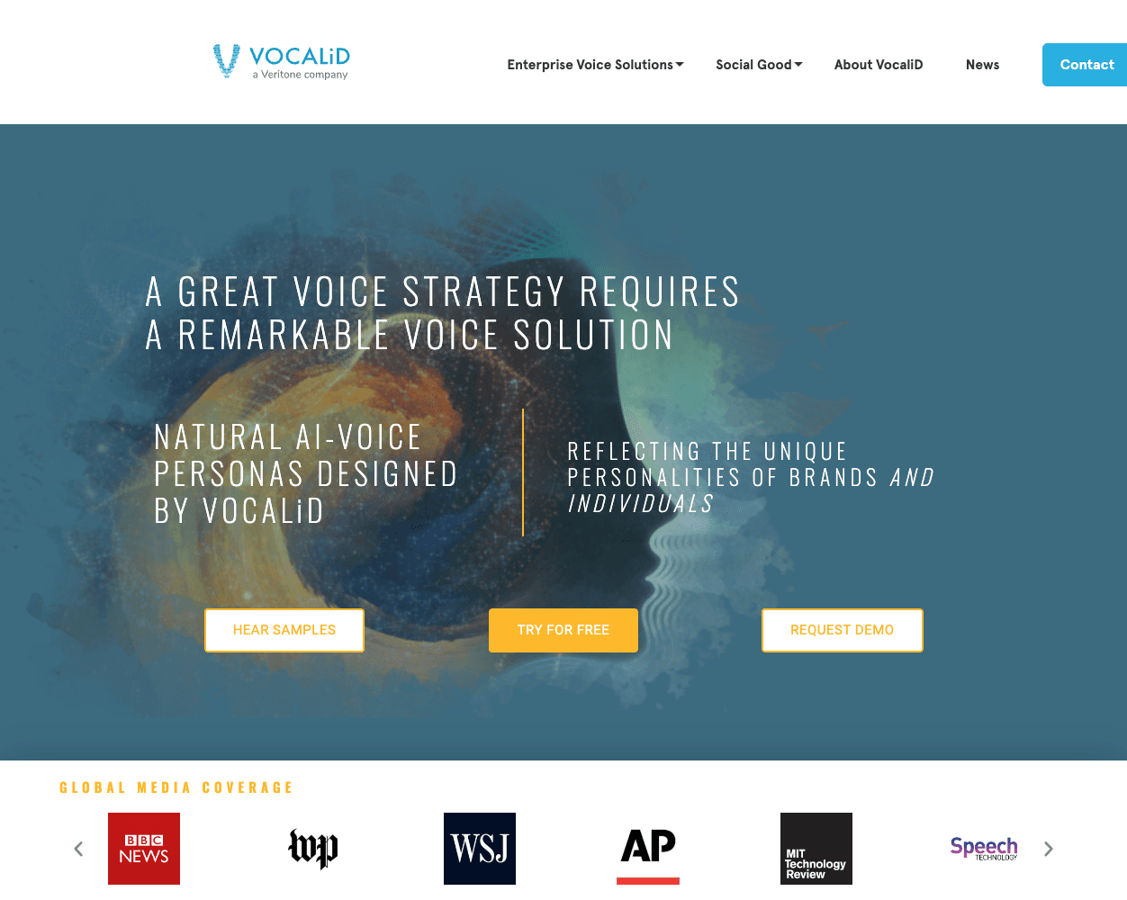 Screenshot of Vocalid Website