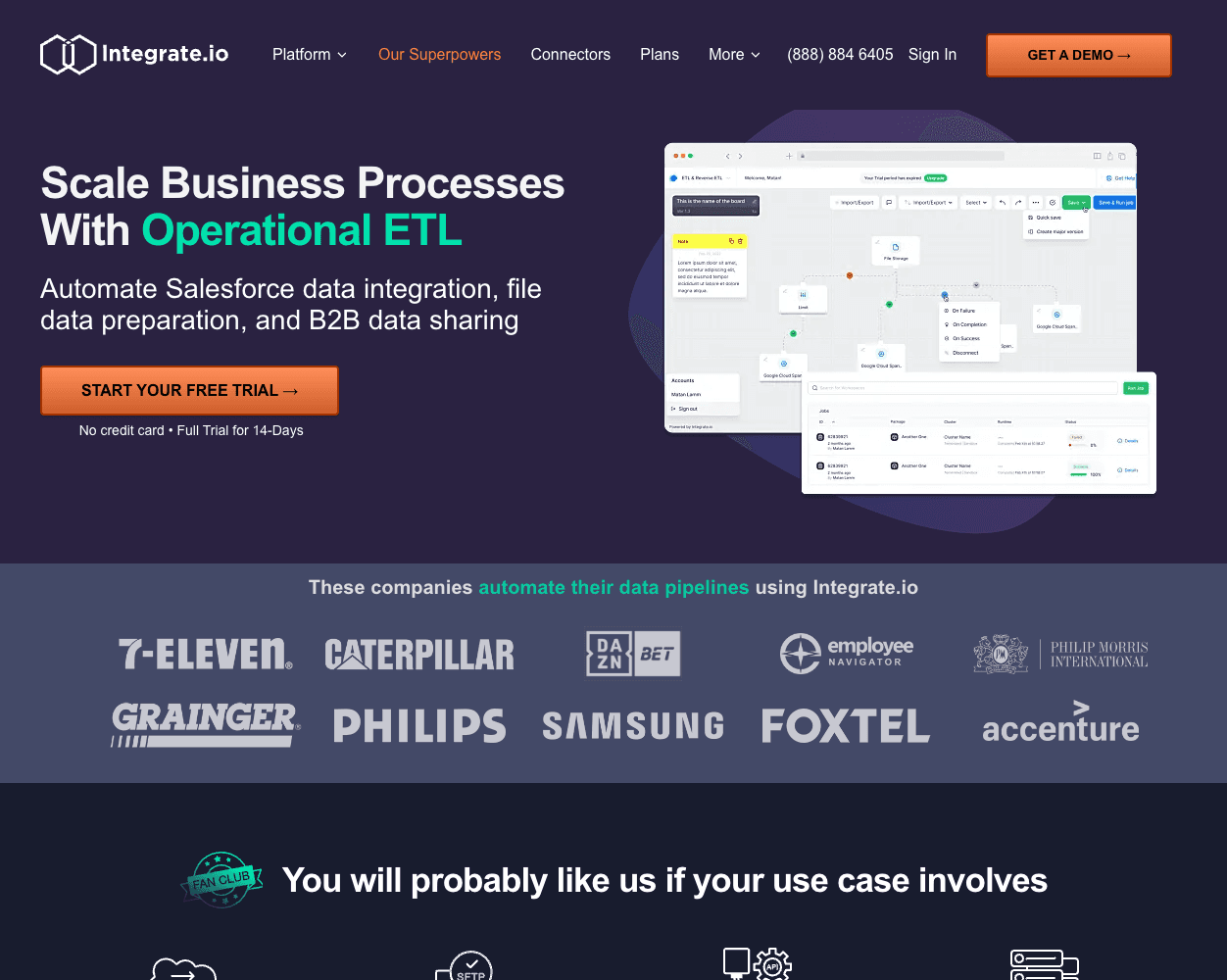 Screenshot of Integrate.io Website