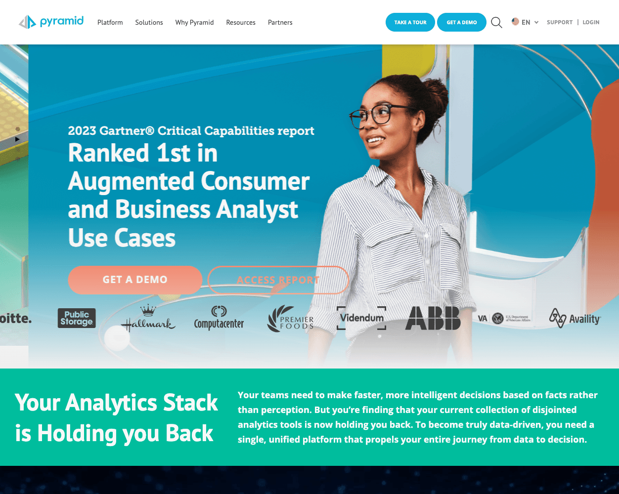 Screenshot of Pyramid Analytics Website