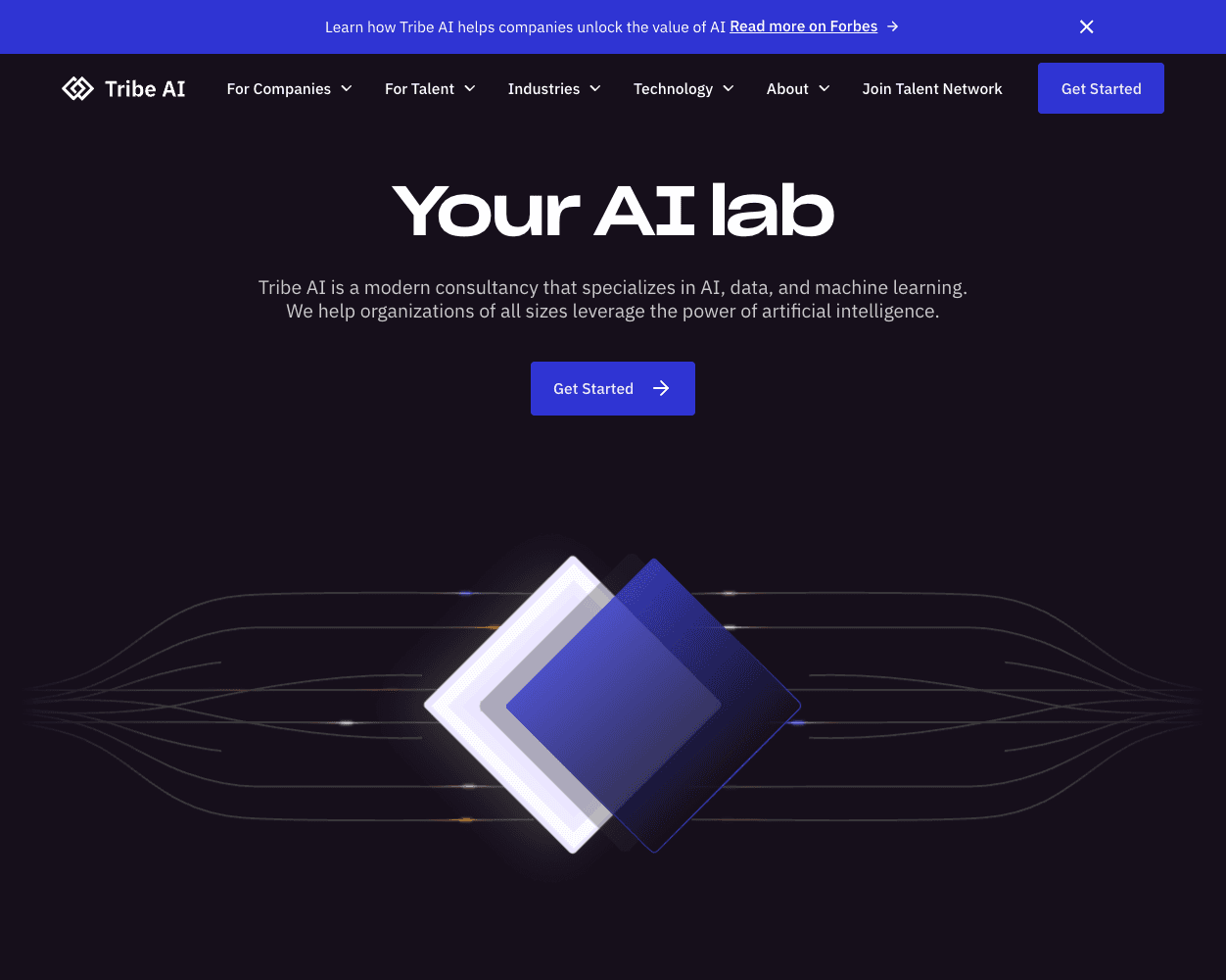Screenshot of Tribe.ai Website