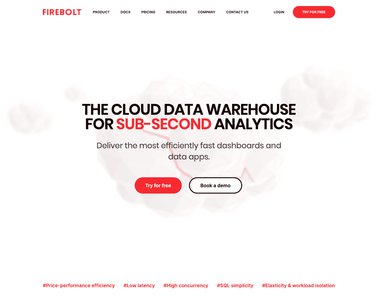 Screenshot of Firebolt Website