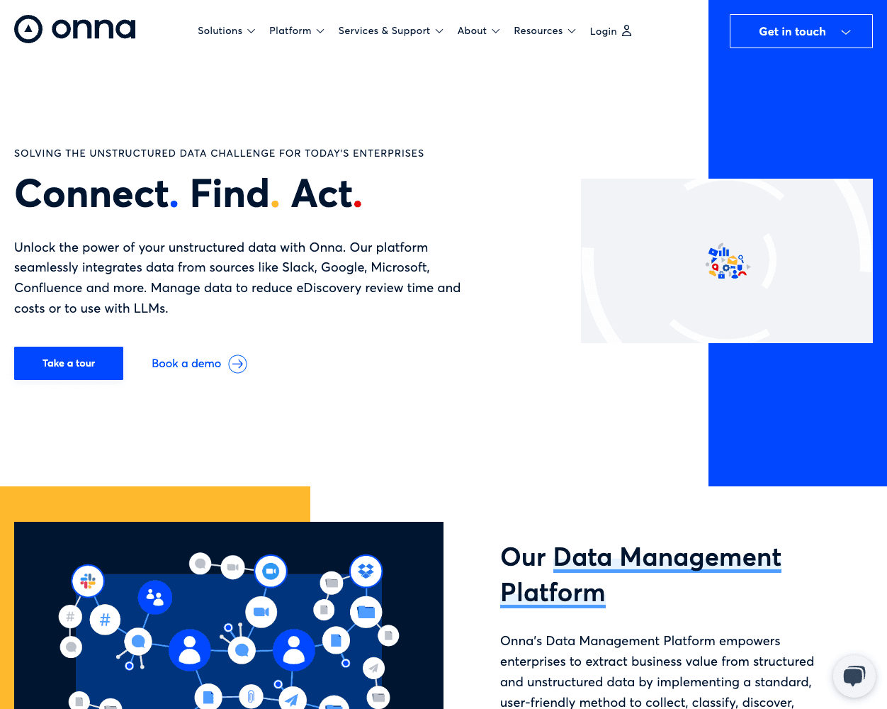 Screenshot of Onna Website