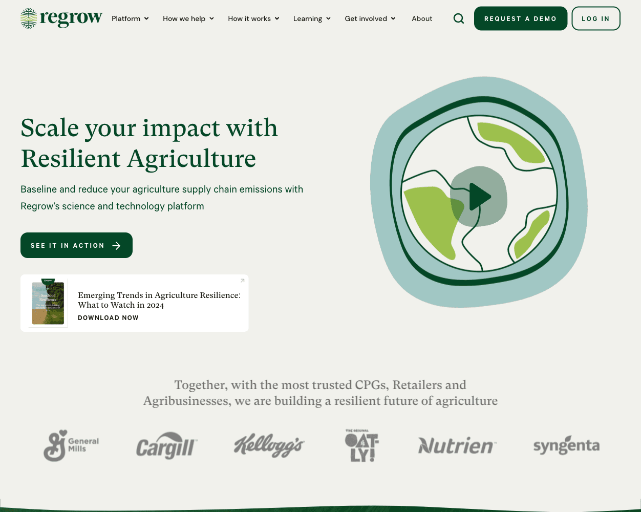 Screenshot of Regrow Website