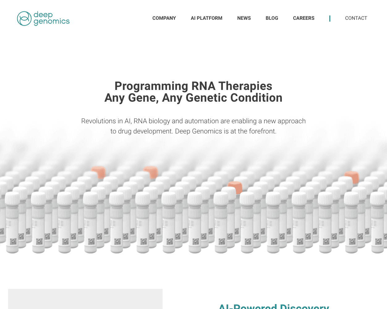 Screenshot of Deep Genomics Website