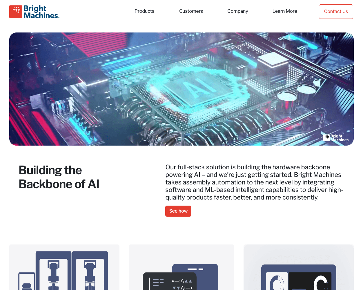 Screenshot of Bright Machines Website