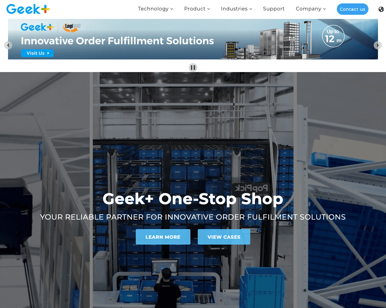 Screenshot of Geek+ Website