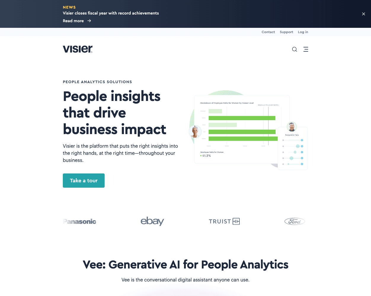 Screenshot of Visier Website