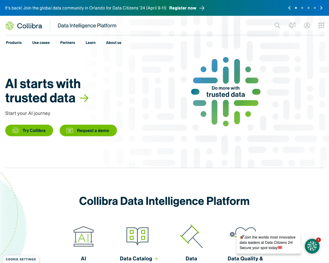 Screenshot of Collibra Website