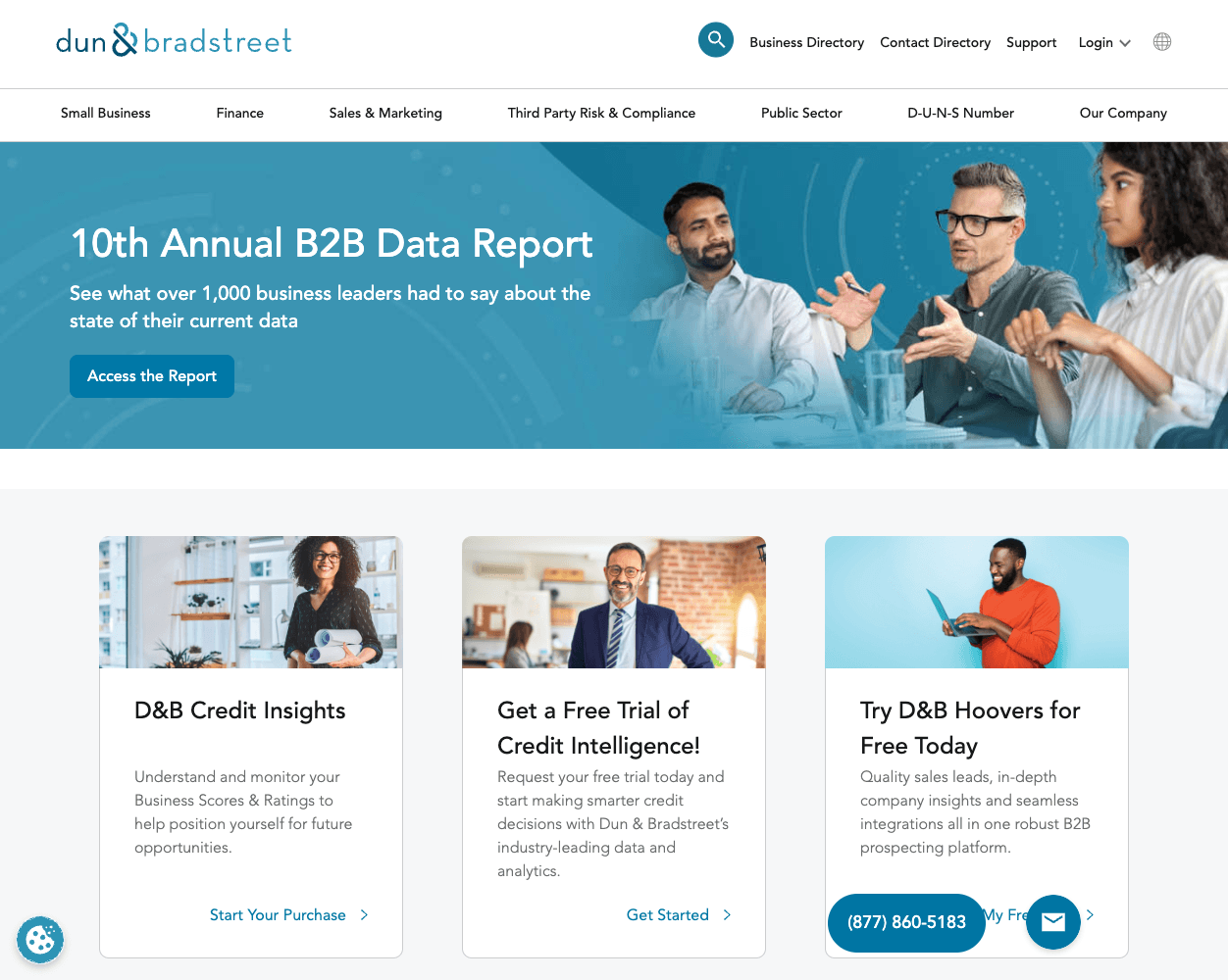 Screenshot of Dun & Bradstreet Website