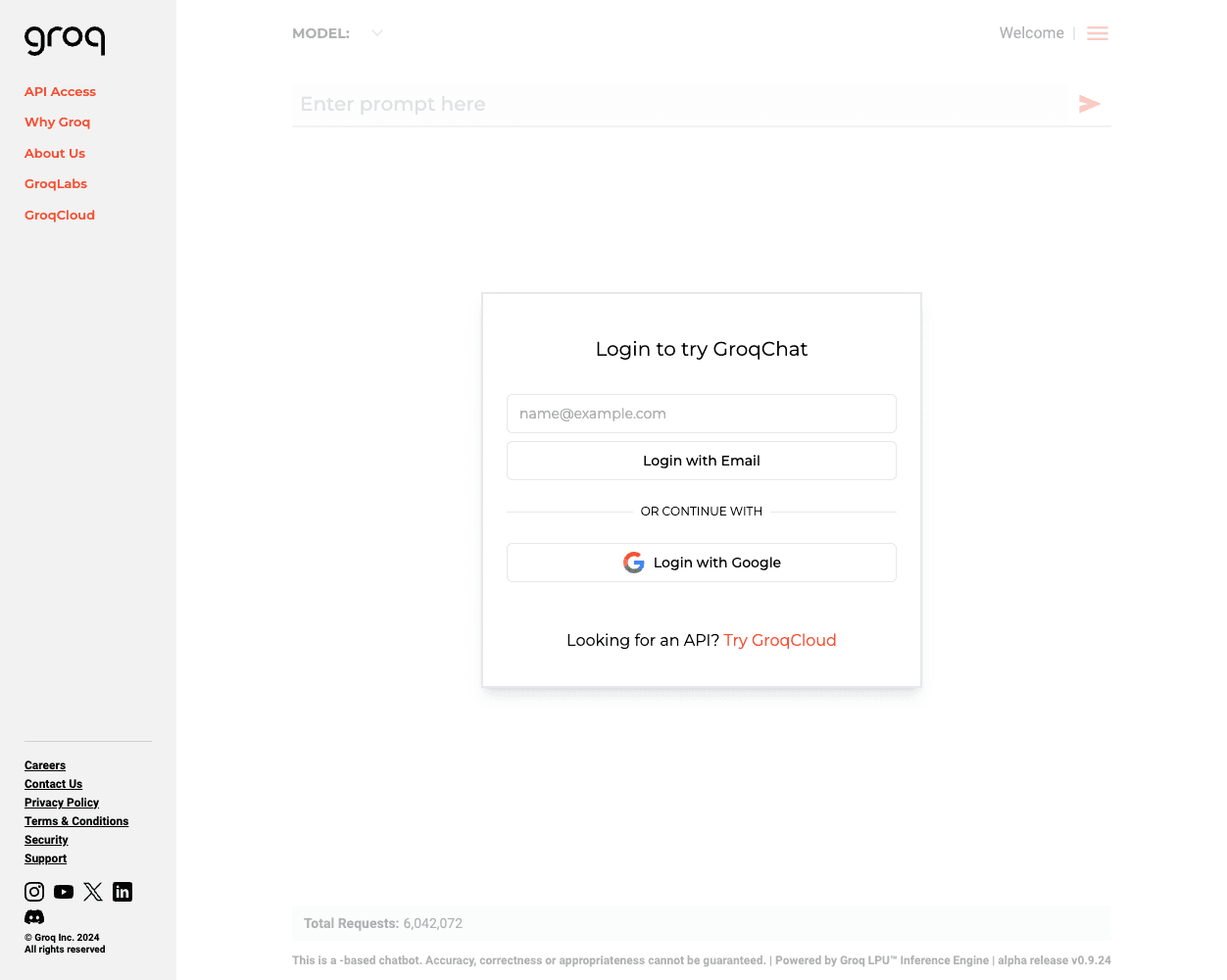Screenshot of Groq Website