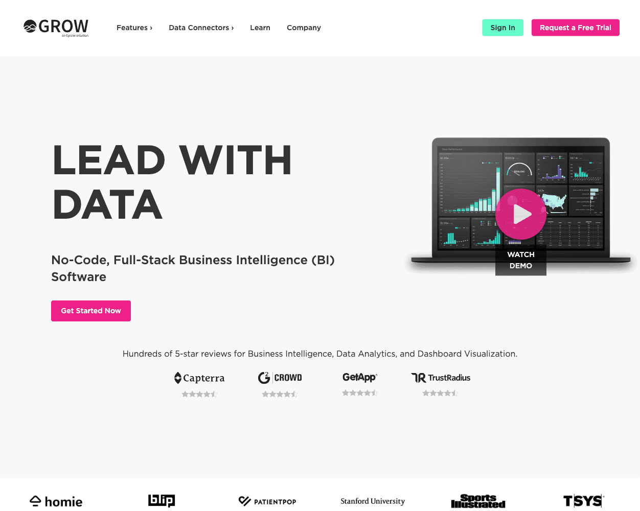 Screenshot of Grow Website