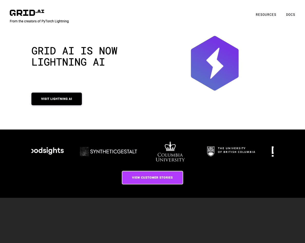 Screenshot of Grid.AI Website