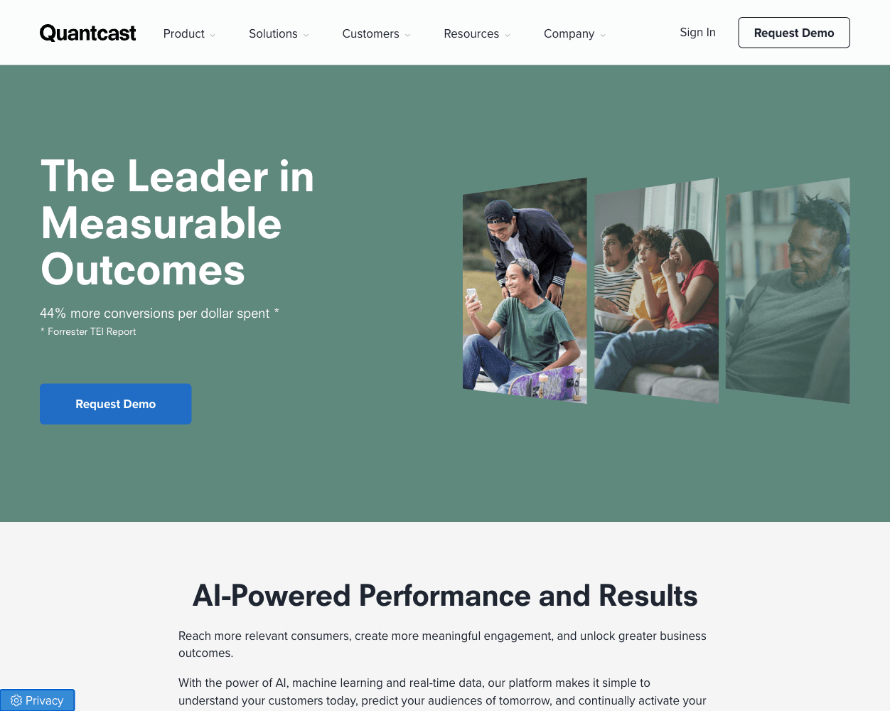 Screenshot of Quantcast Website