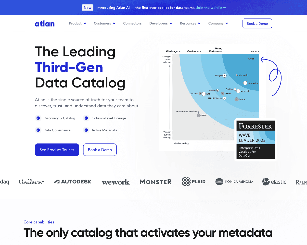 Screenshot of Atlan Website