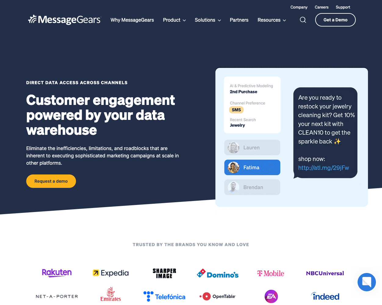 Screenshot of MessageGears Website