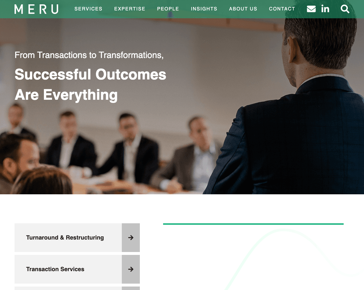 Screenshot of Meru Website