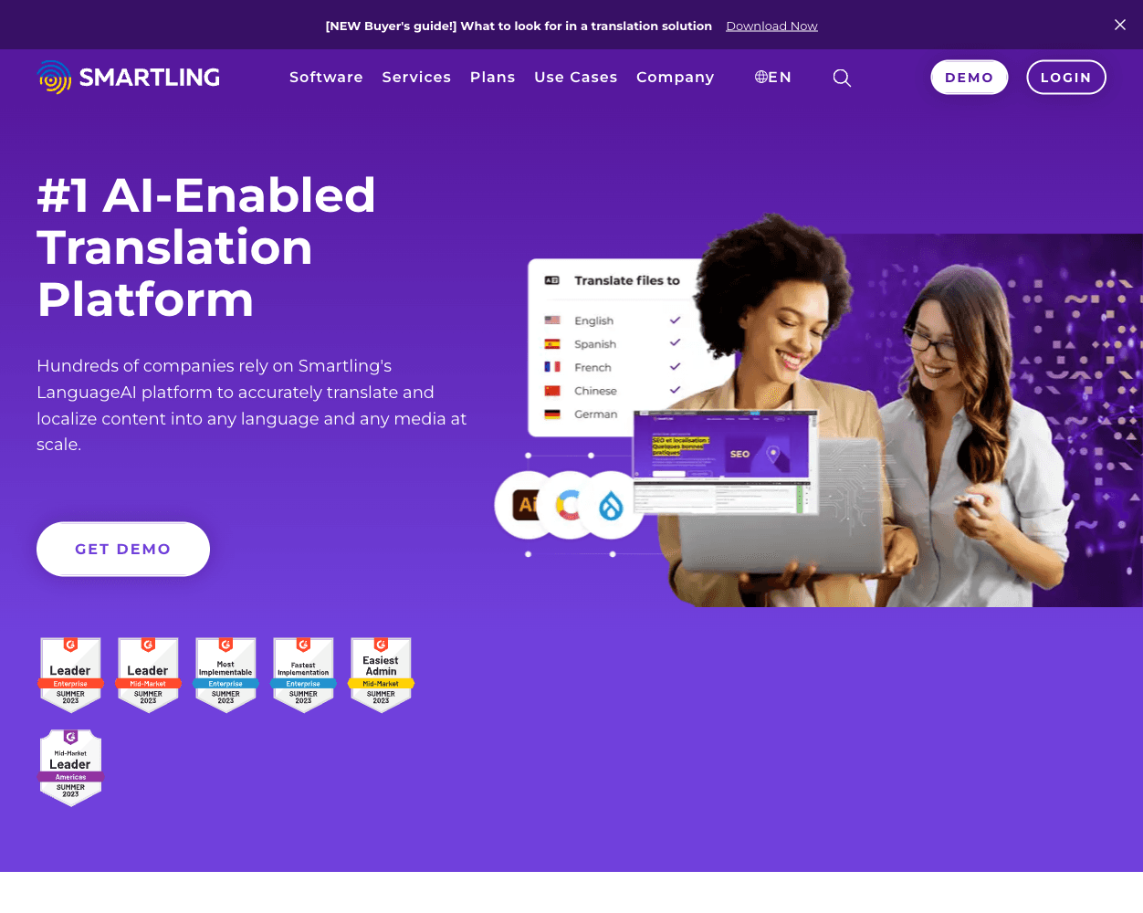 Screenshot of Smartling Website