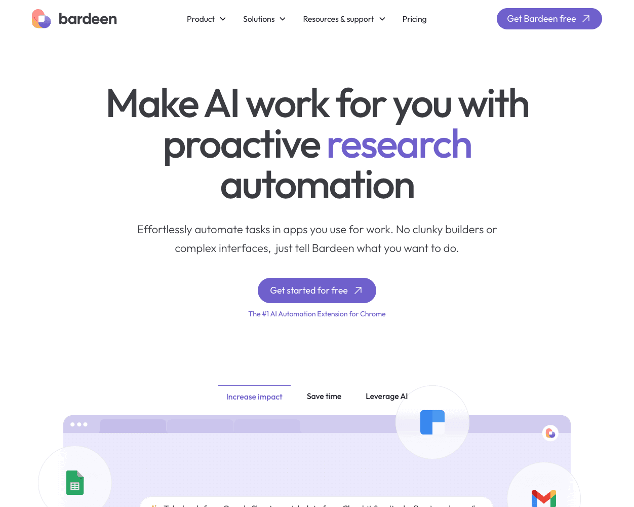 Screenshot of Bardeen.ai Website