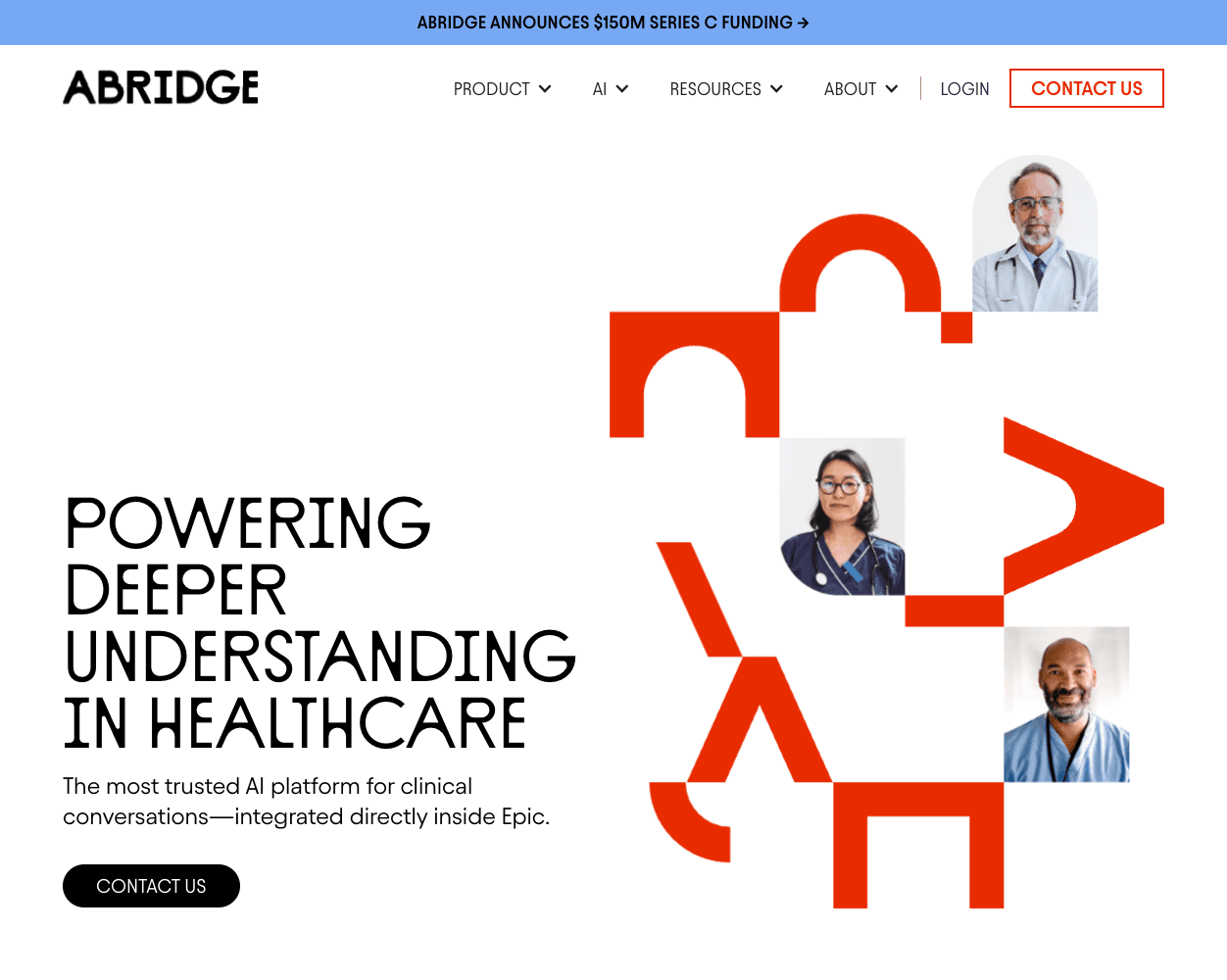 Screenshot of Abridge Website