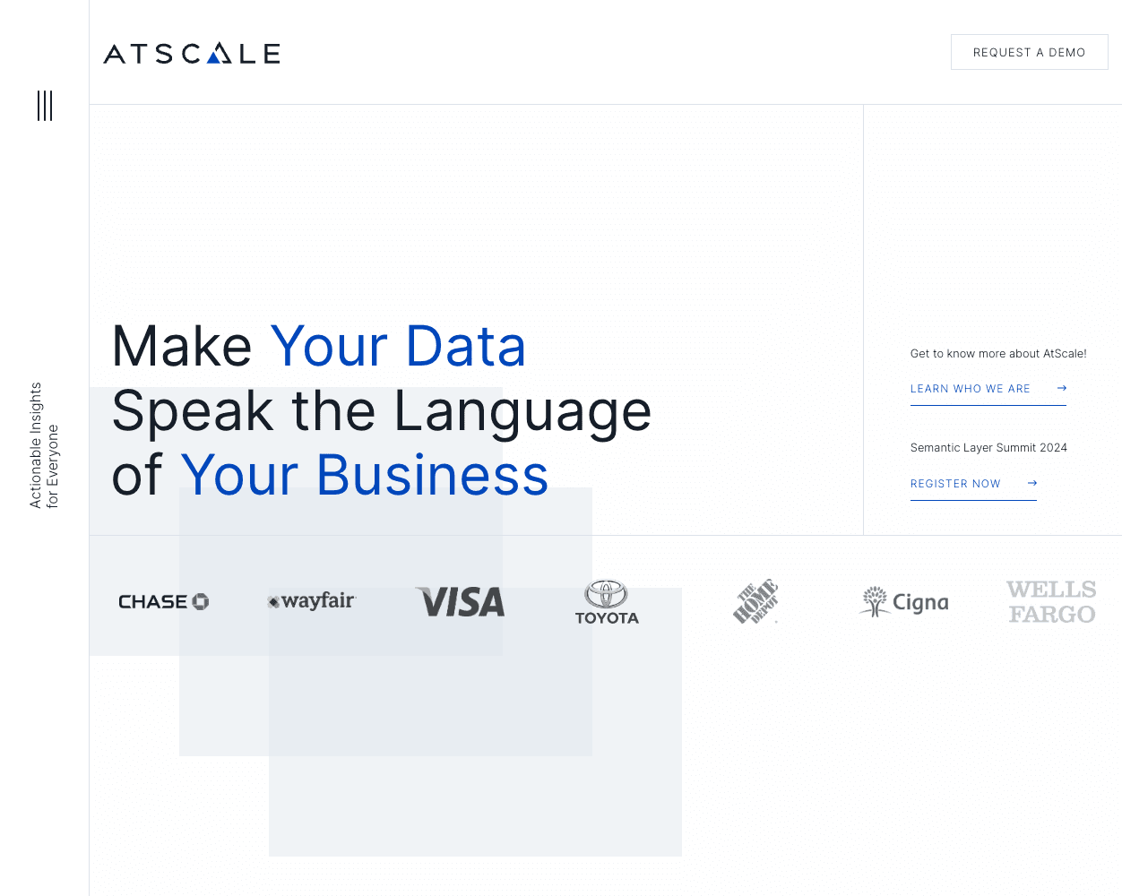 Screenshot of Atscale Website